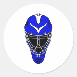 Goalie Helmet Blue Runder Aufkleber