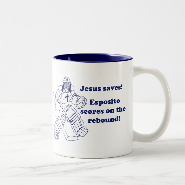 GOALIE JESUS RETTET Tasse (Rechts)