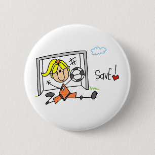 Goalie stellt den geretteteknopf her button