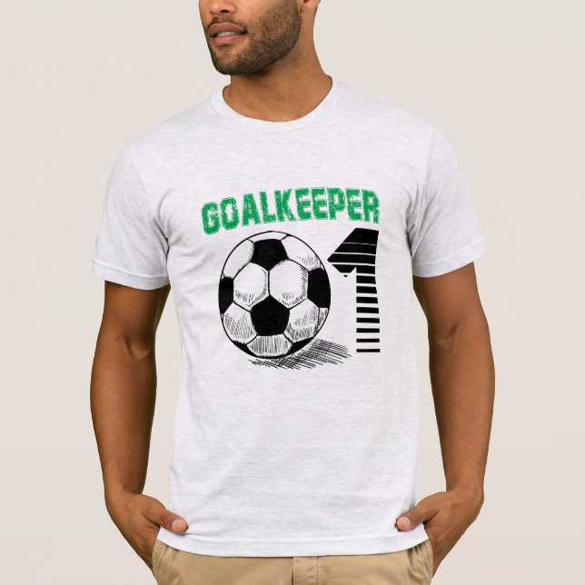 Goalkeeping.Soccer Ash Gray "GOALKEEPER" T - Shirt (Vorderseite)