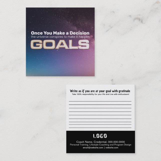 Goals Card Quadratische Visitenkarte (Vorne/Hinten)