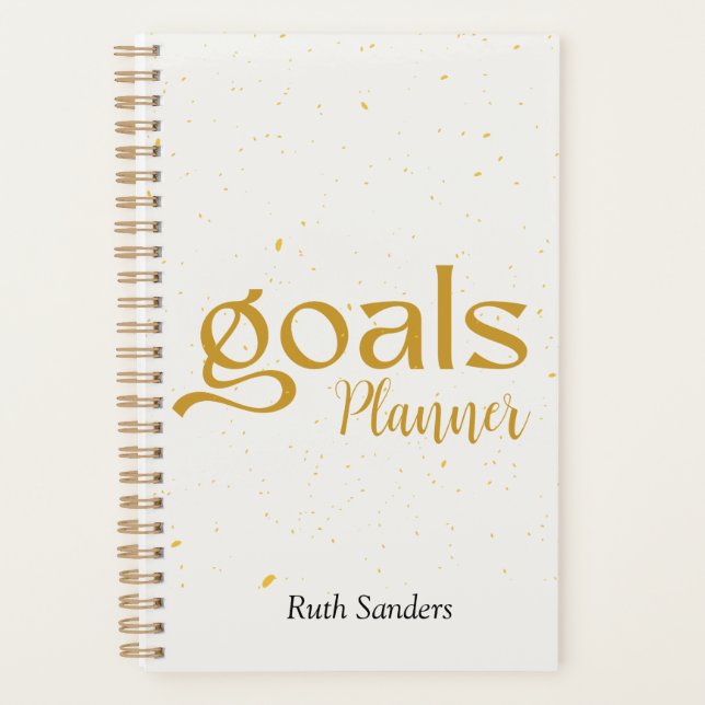 Goals Gold Mit Monogramm Eleganter Planer (Vorderseite)