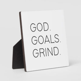 Goals Grind Motivierend Office Desk Sign Fotoplatte