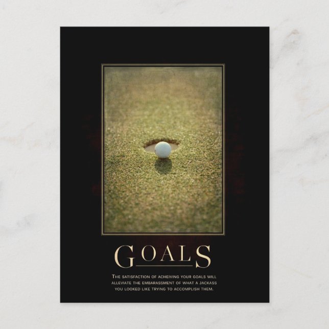 Goals Motivierend Parody Postcard Postkarte (Vorderseite)