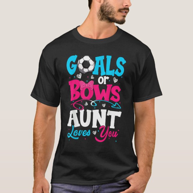 Goals Or Bow Keeper Of Gender Aunt Loves You Revea T-Shirt (Vorderseite)