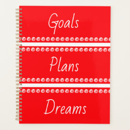 Goals Plans Dreams roter Planer