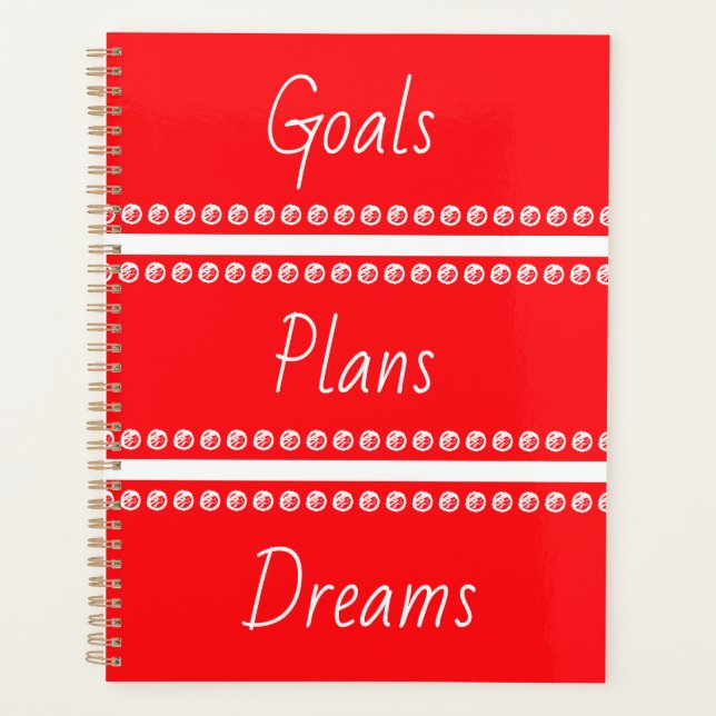 Goals Plans Dreams roter Planer (Vorderseite)