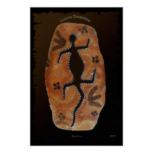 Goanna Art Poster im Stile der Aborigine