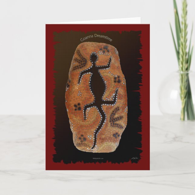 GOANNA DREAMTIME Note Card Feiertagskarte (Vorderseite)