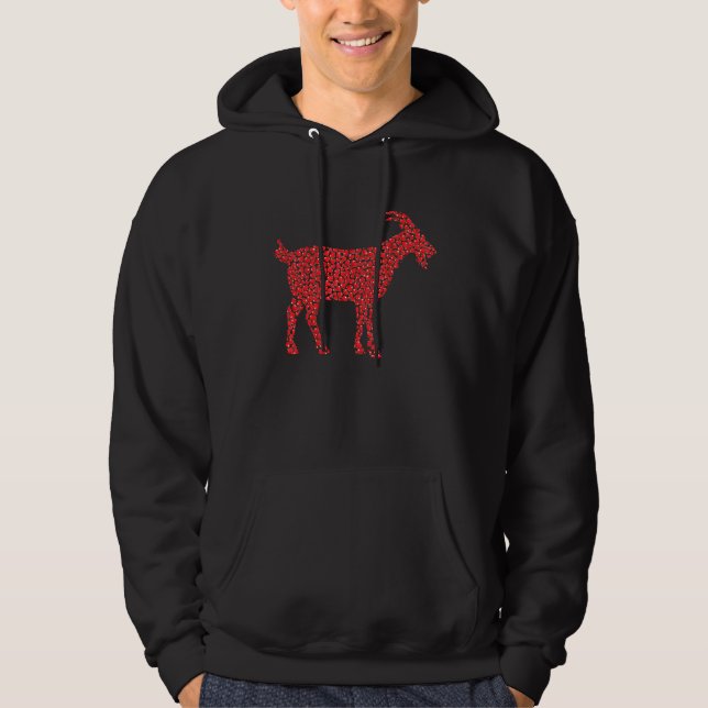 Goat Animal  Heart Shape Goat Valentine Day Hoodie (Vorderseite)