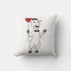 Goat as Groom with Heart Balloon Kissen
