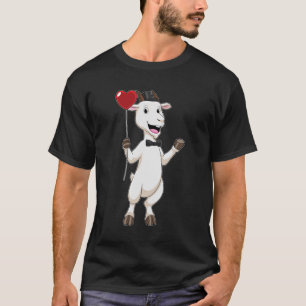 Goat as Groom with Heart Balloon T-Shirt