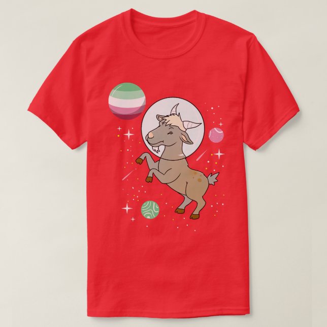 Goat Astronaut Abroseual Pride  T-Shirt (Design vorne)