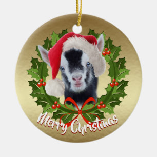 GOAT Baby Nigerian Weihnachtsmannmütze Weihnachtss Keramikornament