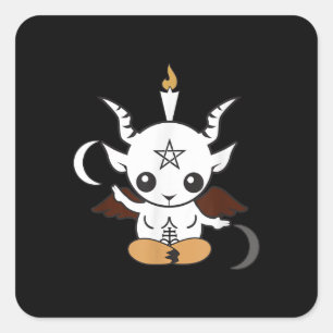 Goat Baphomet Halloween-Geschenk Quadratischer Aufkleber