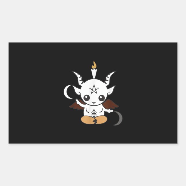 Goat Baphomet Halloween-Geschenk Rechteckiger Aufkleber (Vorderseite)