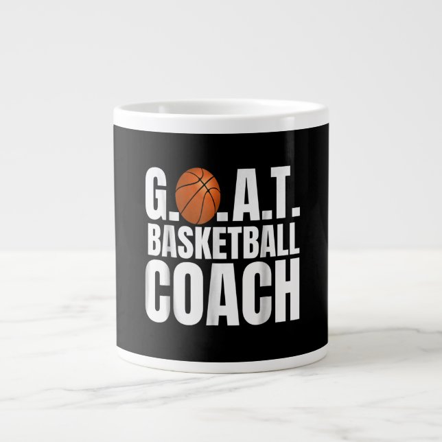 Goat Basketball Coach Geschenk Jumbo-Tasse (Vorderseite)