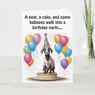 Goat Birthday Surprise - Funny & Witty Karte