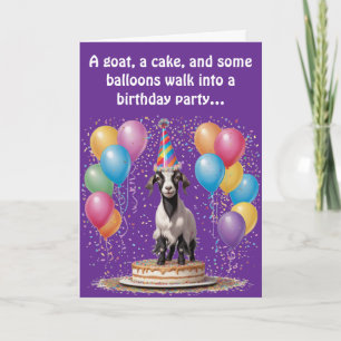 Goat Birthday Surprise - Funny & Witty Karte