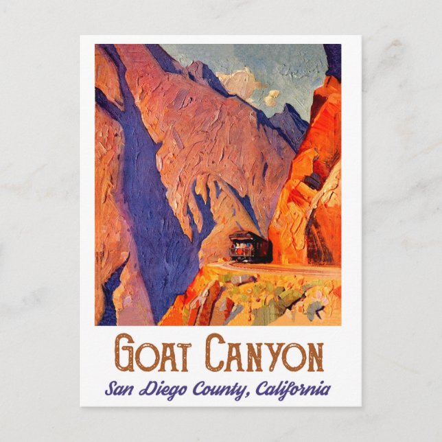Goat Canyon, San Diego, Kalifornien Postkarte (Vorderseite)