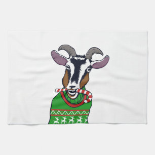 Goat Christmas Sweater Geschirrtuch