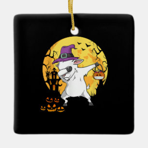Goat Dabbing Hexe Pumpkin Funny Hund Halloween Keramikornament