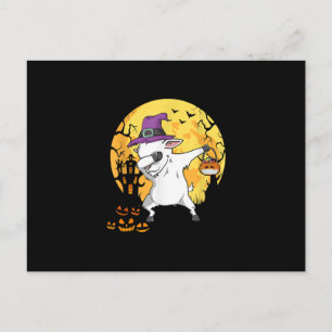 Goat Dabbing Hexe Pumpkin Funny Hund Halloween Postkarte