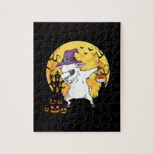 Goat Dabbing Hexe Pumpkin Funny Hund Halloween Puzzle