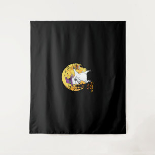 Goat Dabbing Hexe Pumpkin Funny Hund Halloween Wandteppich