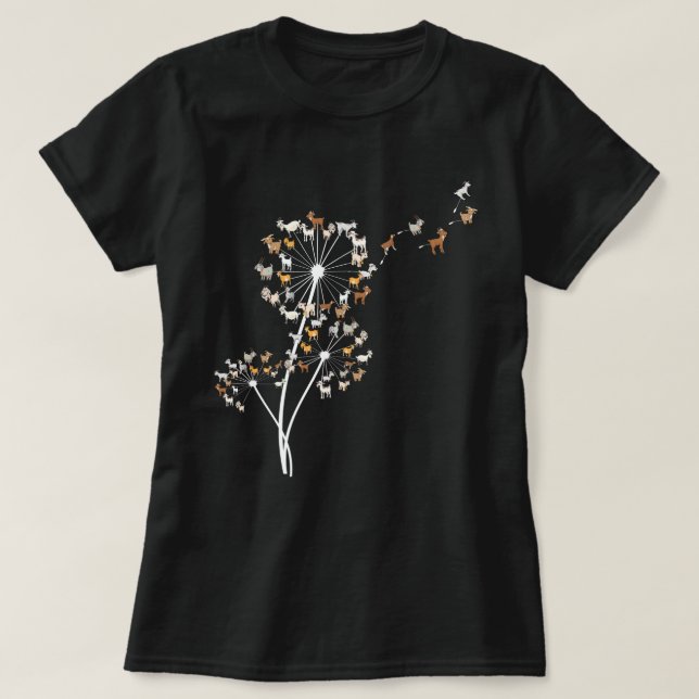 Goat Dandelion Blume Funny Animals Liebhaber T-Shi T-Shirt (Design vorne)