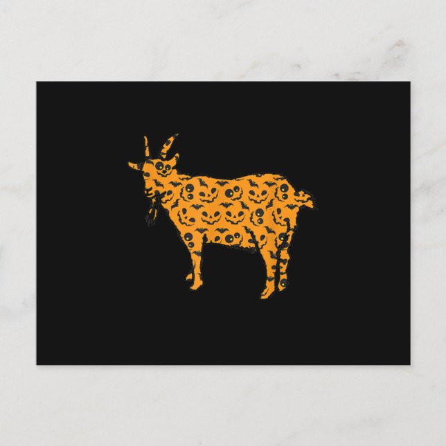 Goat Easy Halloween Feiertagspostkarte (Vorderseite)