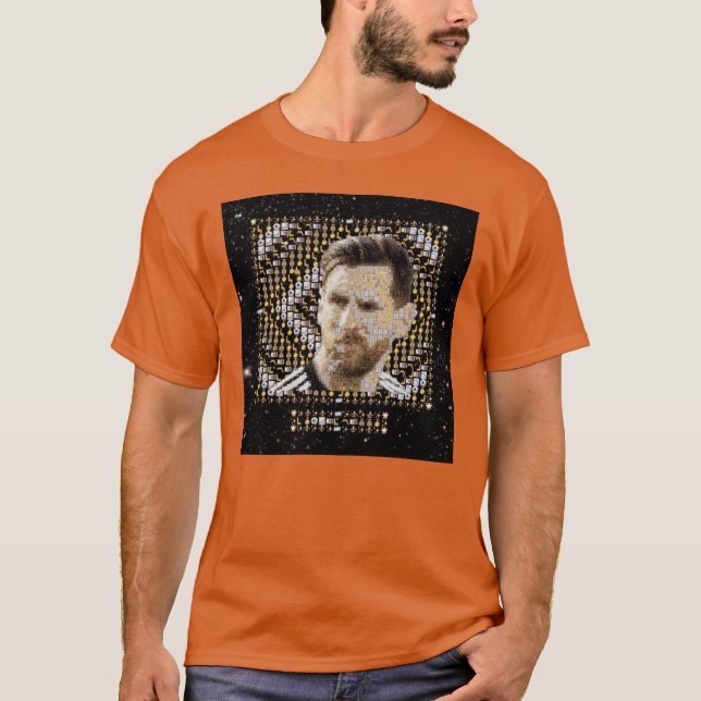 GOAT Emojified MessiInspired Visuell Tribute Legen T-Shirt (Vorderseite)