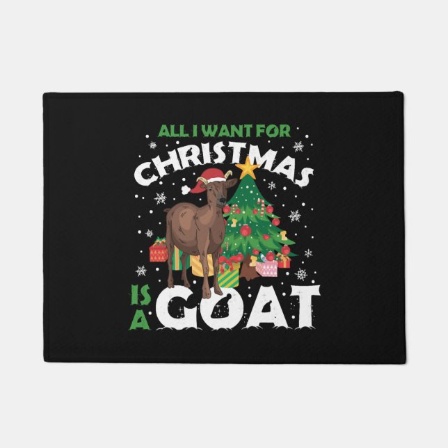 Goat For Christmas Funny Christmas Gift Fußmatte (Vorderseite)