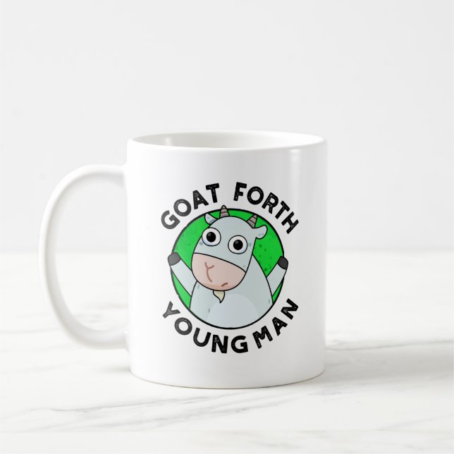 Goat Forth Young Man Funny Animal Pub Kaffeetasse (Links)