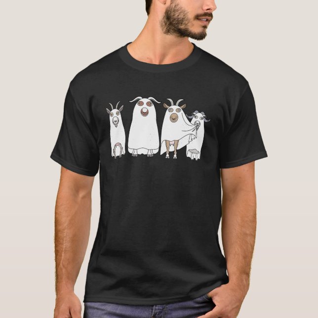 Goat Ghost Halloween Bauer Goat Lover Beängstigend T-Shirt (Vorderseite)