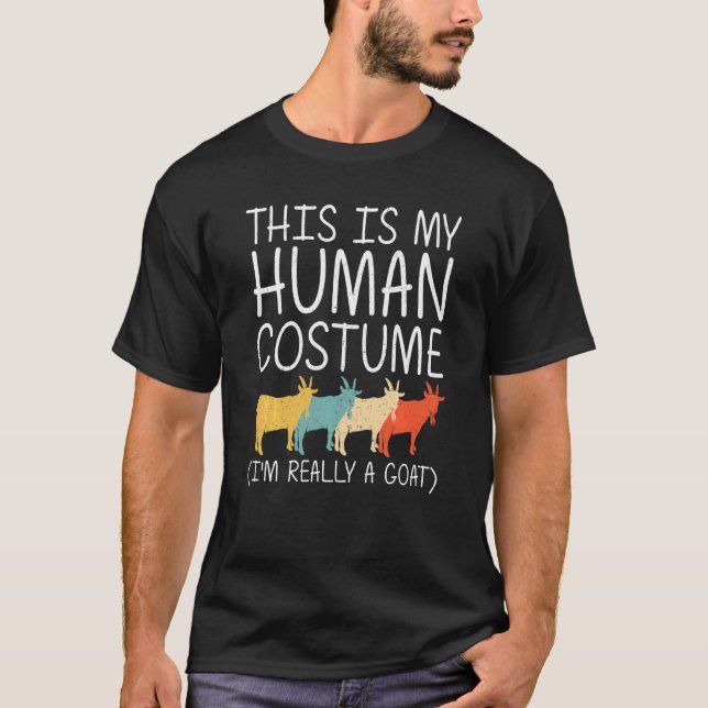 Goat Halloween Human Costume Sheep Kid Nanny Easy T-Shirt (Vorderseite)