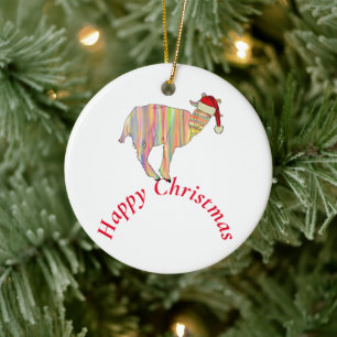 Goat Happy Christmas Keramik Ornament