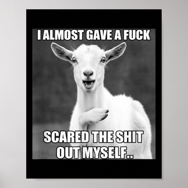 Goat I Almost Gave A For Funny Farm Animal Meme  Poster (Vorne)