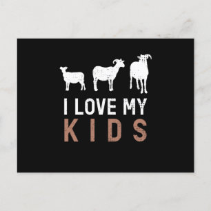 Goat I Love My Kids Goats Postkarte