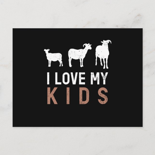 Goat I Love My Kids Goats Postkarte (Vorderseite)