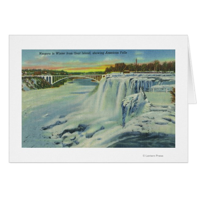Goat Island View American Falls im Winter (Vorderseite (Horizontal))