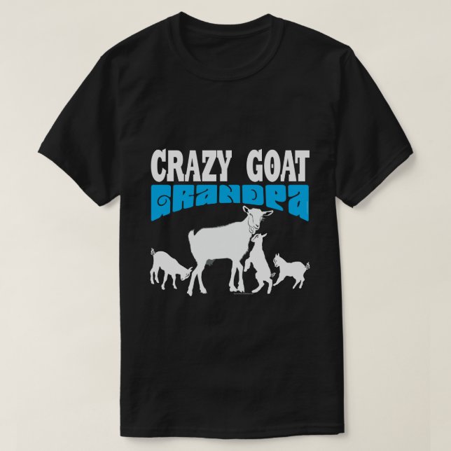 GOAT Lover | Crazy Goat Grandpa Blue GYG T-Shirt (Design vorne)