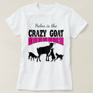 GOAT Lover   Personalisiert Crazy Goat Oma T-Shirt