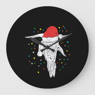 Goat Lover Weihnachtsfeiertage Große Wanduhr