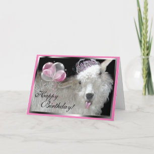 Goat Princess Happy Birthday Card Karte