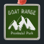 Goat Range Provincial Park Ornament Aus Metall<br><div class="desc">Der Goat Range Provincial Park ist ein Provinzpark in British Columbia,  Kanada,  ca. 80 km nördlich von Kaslo am Western des Kootenay Sees in der Region Kootenays. Er umfasst alte Wälder,  ausgedehnte Almwiesen und Seen sowie zahlreiche Flüsse und Buchten.</div>