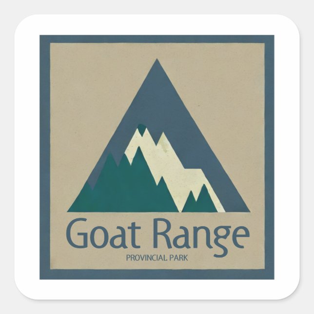 Goat Range Provincial Park Rustic Quadratischer Aufkleber (Vorderseite)