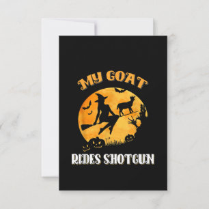 Goat Shotgun Beängstigend Halloween Dankeskarte