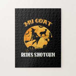 Goat Shotgun Beängstigend Halloween Puzzle