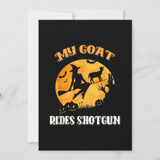 Goat Shotgun Beängstigend Halloween Save The Date (Vorderseite)